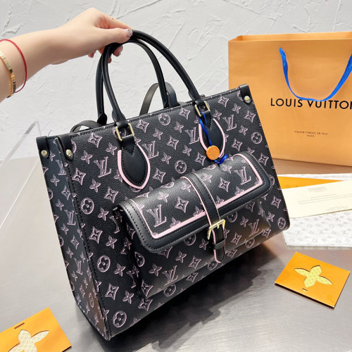 Louis Vuitton Womens Bags Handbags Luxury Brand Louis Vuitton ONTHEGO MM M46076 Handbags for Women Monogram coated canvas