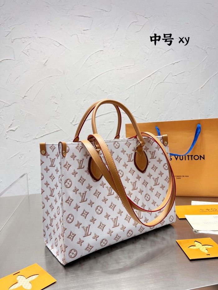Louis Vuitton Womens Bags Handbags Luxury Brand Louis Vuitton ONTHEGO MM M46076 Handbags for Women Monogram coated canvas