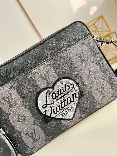 Louis Vuitton Mens Shoulder Bags Luxury Brand Fashion Type TRIO MESSENGER M45965 Monogram Stripes Brown coated canvas with Original Box