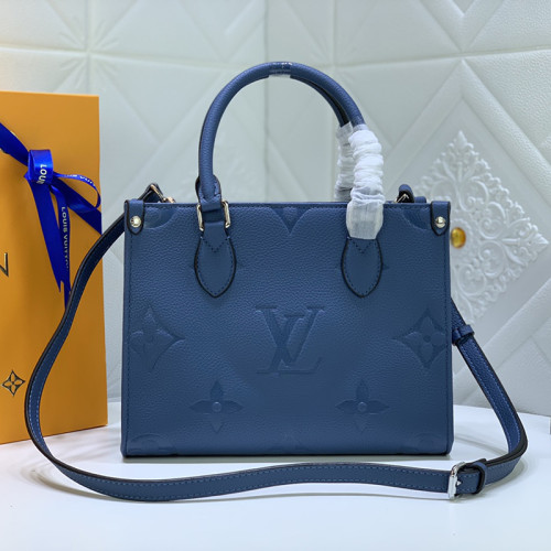 Louis Vuitton Womens Bags Handbags Luxury Brand LV ONTHEGO PM M58956 Handbags for Women Monogram coated canvas- Navy Blue