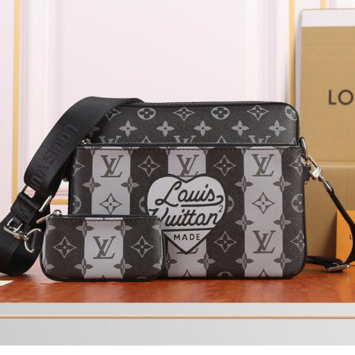 Louis Vuitton Mens Shoulder Bags Luxury Brand Fashion Type TRIO MESSENGER M45965 Monogram Stripes Brown coated canvas with Original Box
