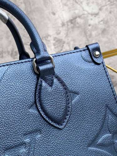 Louis Vuitton Womens Bags Handbags Luxury Brand LV ONTHEGO PM M58956 Handbags for Women Monogram coated canvas- Navy Blue