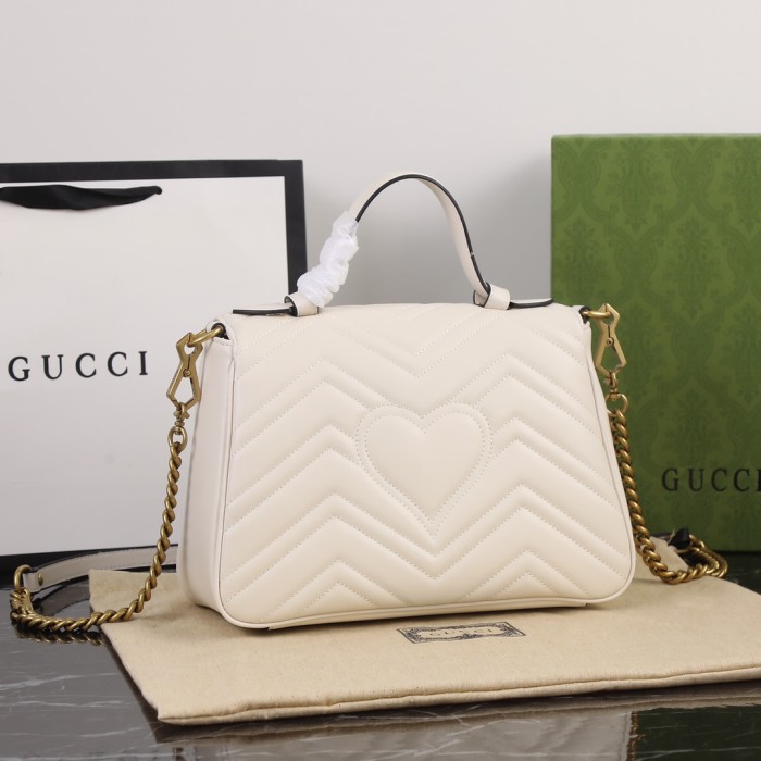 Gucci Womens Bags Shoulder Messenger Bag Luxury Brand Gucci Leather GG Marmont Small Top Handle Bag with Original Box 498110 DTDIT 1000