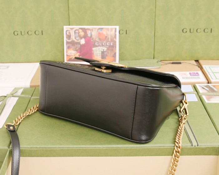 Gucci Womens Bags Shoulder Messenger Bag Luxury Brand Gucci Leather GG Marmont Small Top Handle Bag with Original Box 498110 DTDIT 1000