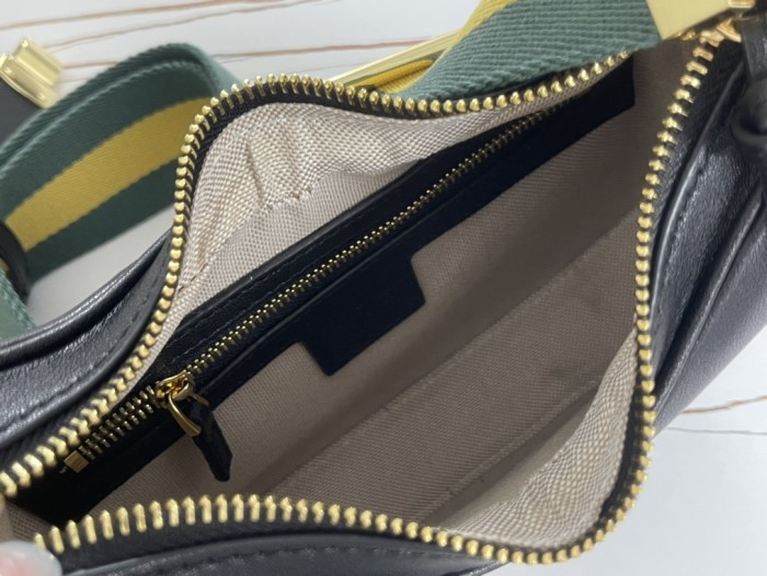 Gucci Womens Bags Shoulder Messenger Bag Luxury Brand Gucci Attache small shoulder bag in black leather with Original Box 699409 UXWBG 1037