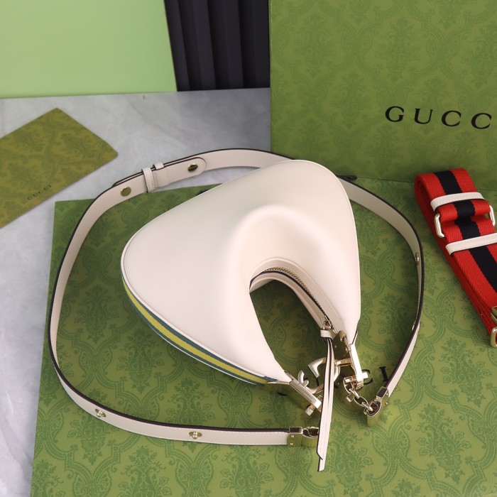 Gucci Womens Bags Shoulder Messenger Bag Luxury Brand Gucci Attache small shoulder bag in white leather with Original Box 699409 UXWBG 9109