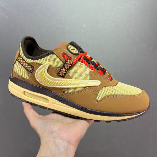 Travis Scott x Nike Air Max 1 Cactus Jack Sneakers Men Womens Shoes Sneakers with Original Box 568JXD0810