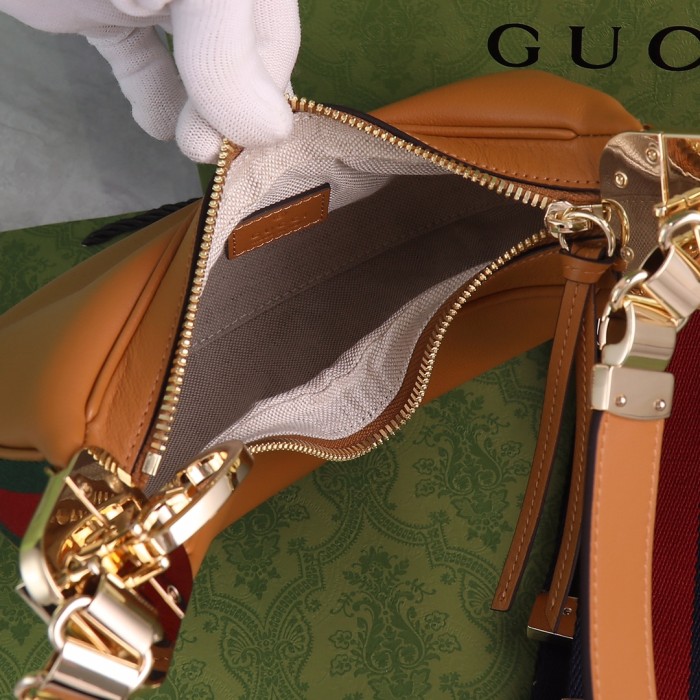 Gucci Womens Bags Shoulder Messenger Bag Luxury Brand Gucci Attache small shoulder bag in camel leather with Original Box 699409 UXWBG 9109