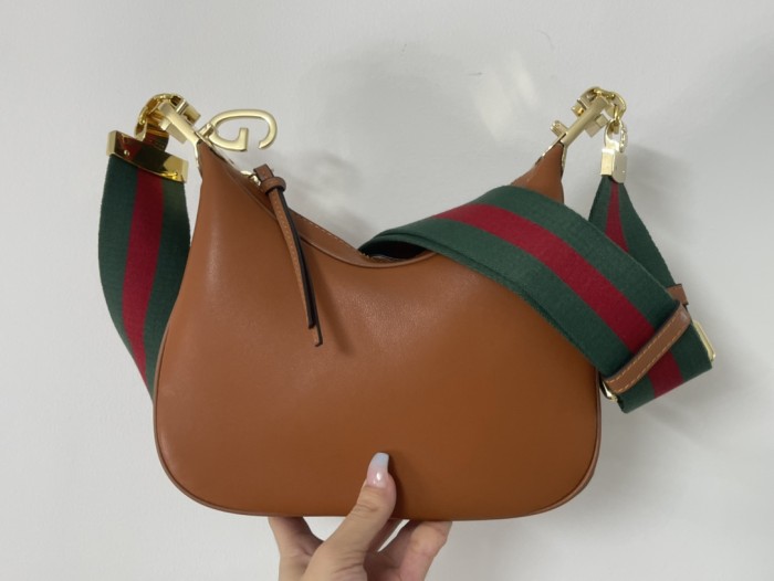 Gucci Womens Bags Shoulder Messenger Bag Luxury Brand Gucci Attache small shoulder bag in camel leather with Original Box 699409 UXWBG 9109