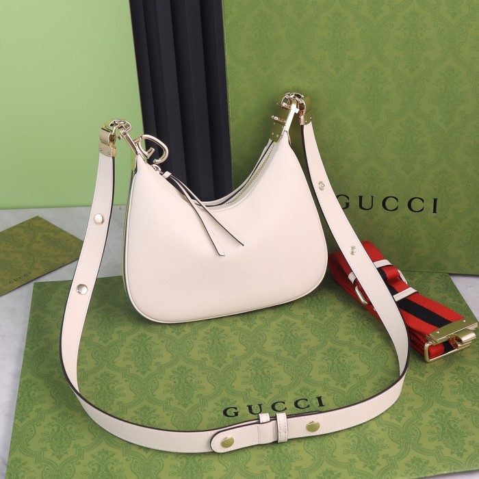 Gucci Womens Bags Shoulder Messenger Bag Luxury Brand Gucci Attache small shoulder bag in white leather with Original Box 699409 UXWBG 9109