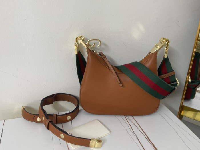 Gucci Womens Bags Shoulder Messenger Bag Luxury Brand Gucci Attache small shoulder bag in camel leather with Original Box 699409 UXWBG 9109
