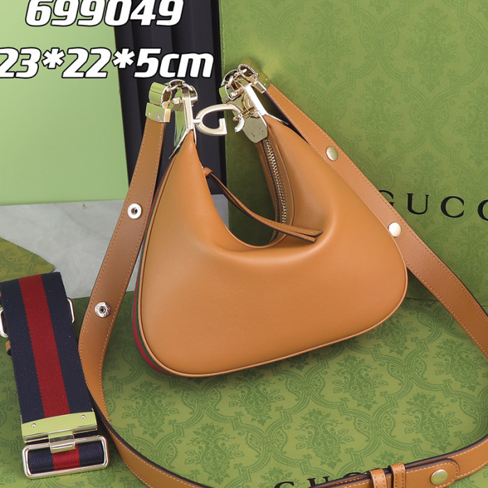Gucci Womens Bags Shoulder Messenger Bag Luxury Brand Gucci Attache small shoulder bag in camel leather with Original Box 699409 UXWBG 9109