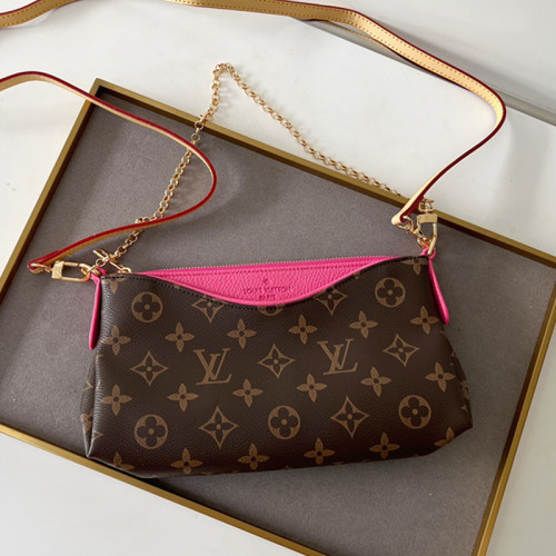 Louis Vuitton Womens Bags Shoulder Bag Luxury Brand LV PALLAS CLUTH Monogram Canvas M41638 with Original Box