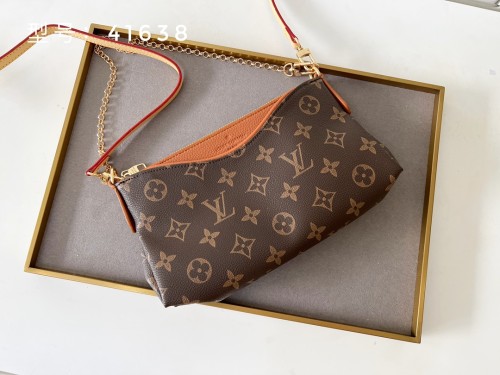 Louis Vuitton Womens Bags Shoulder Bag Luxury Brand LV PALLAS CLUTH Monogram Canvas M41638 with Original Box