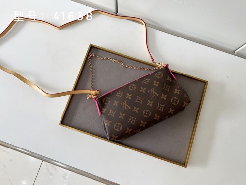Louis Vuitton Womens Bags Shoulder Bag Luxury Brand LV PALLAS CLUTH Monogram Canvas M41638 with Original Box