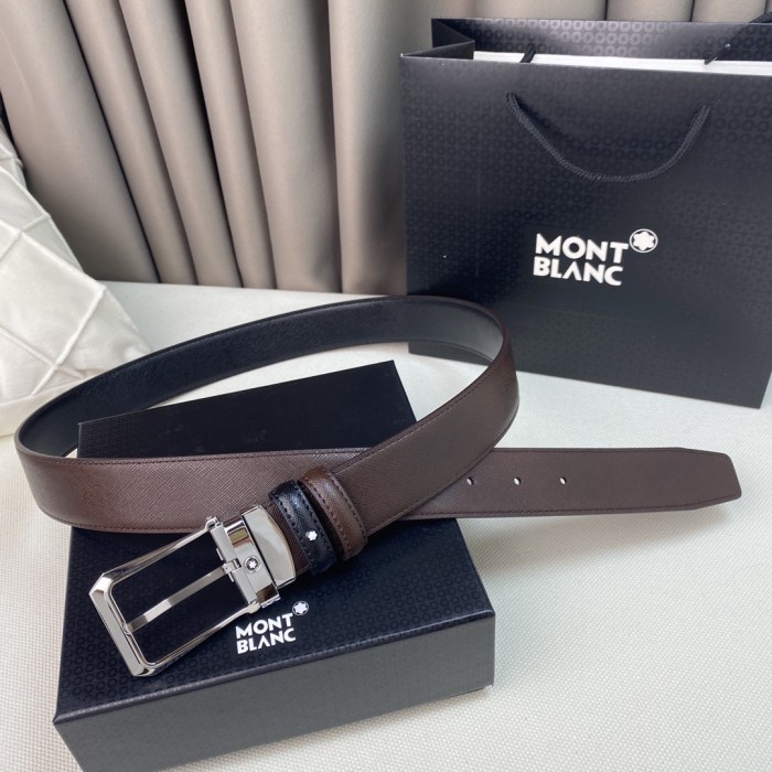 Montblanc Mens Leather Belts Luxury Brand Design Fashion Type with Original Box