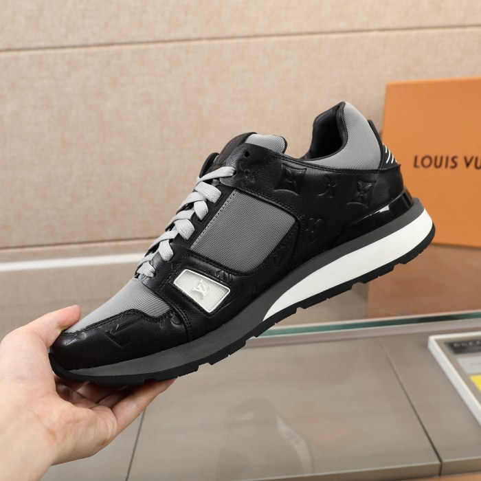 Louis Vuitton Men Shoes Sports RUN AWAY SNEAKER Running Design Luxury Brand with Original Box 1A9ZK8 Monogram-embossed grained calf leather and Epi calf leather