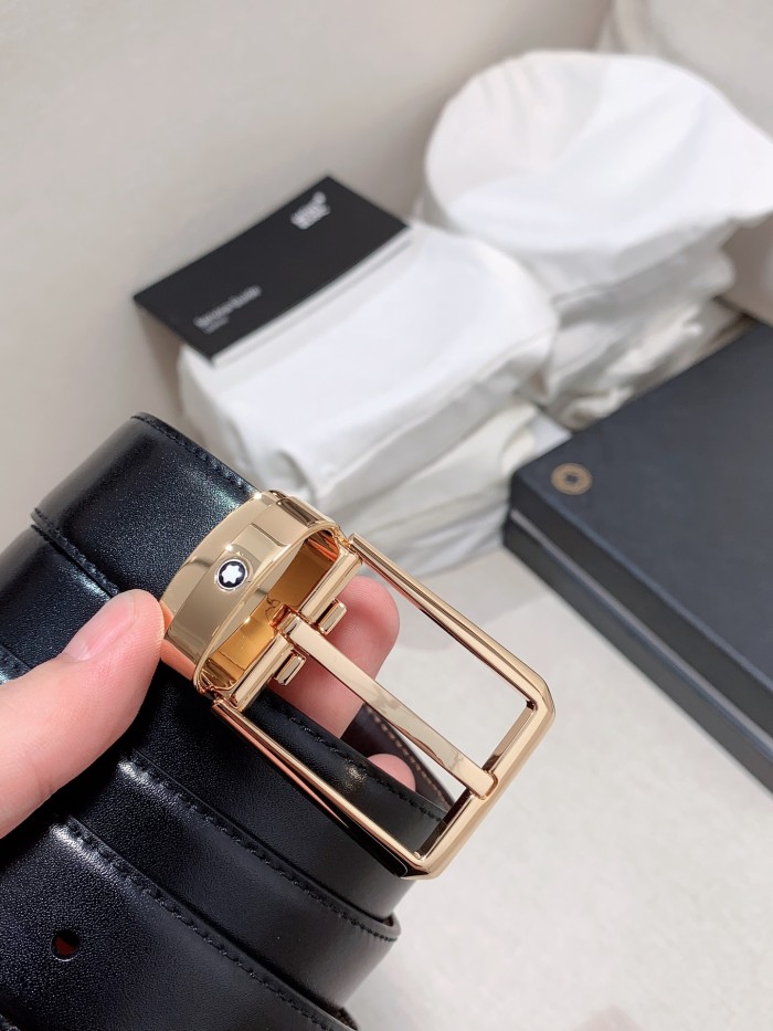 Montblanc Mens Leather Belts Luxury Brand Design Fashion Type with Original Box