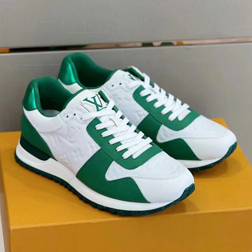 Louis Vuitton Men Shoes Sports RUN AWAY SNEAKER Running Design Luxury Brand with Original Box 1AA6PD Green Monogram-embossed grained calf leather and Epi calf leather