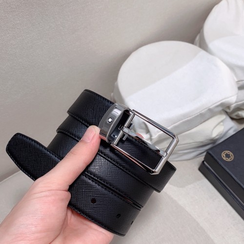 Montblanc Mens Leather Belts Luxury Brand Design Fashion Type with Original Box