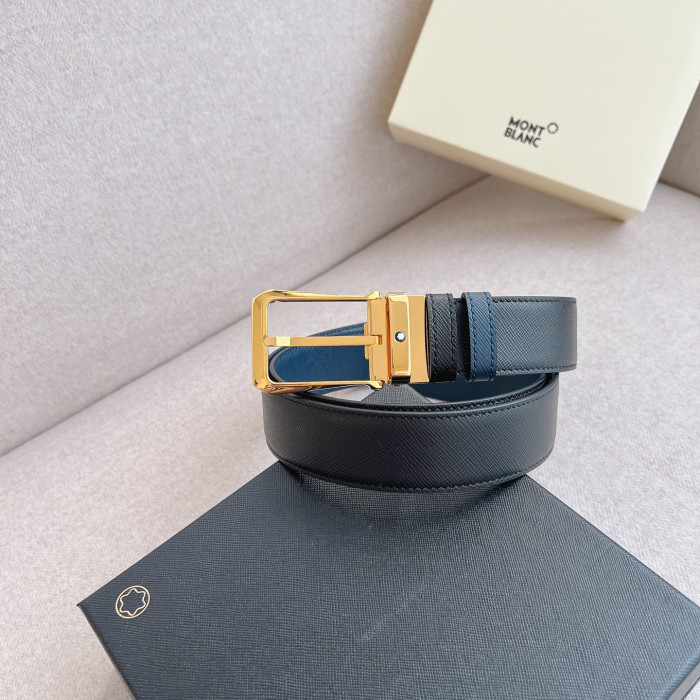 Montblanc Mens Leather Belts Luxury Brand Design Fashion Type with Original Box