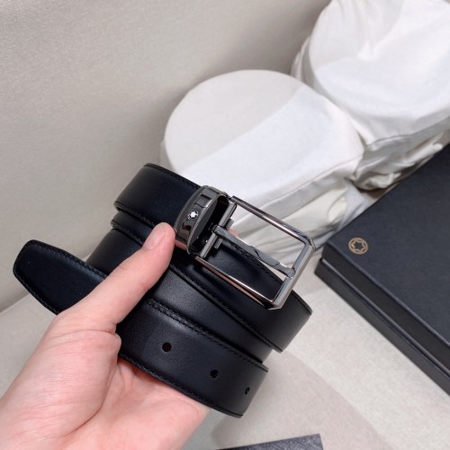 Montblanc Mens Leather Belts Luxury Brand Design Fashion Type with Original Box