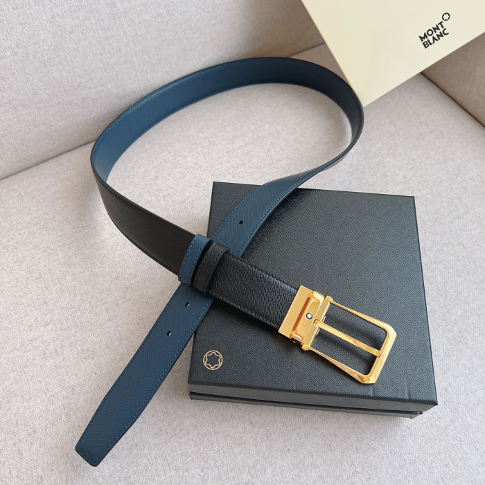 Montblanc Mens Leather Belts Luxury Brand Design Fashion Type with Original Box