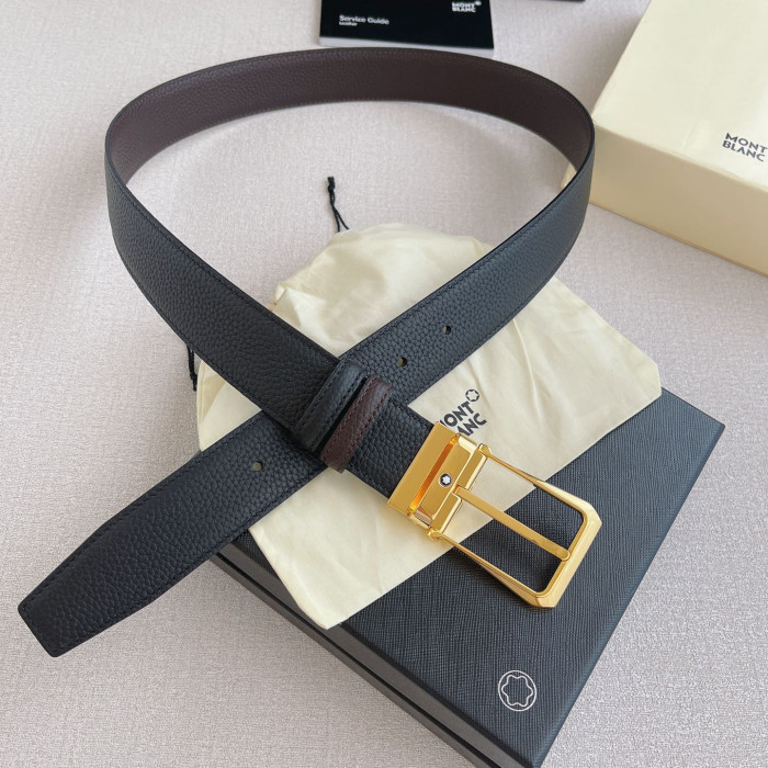 Montblanc Mens Leather Belts Luxury Brand Design Fashion Type with Original Box