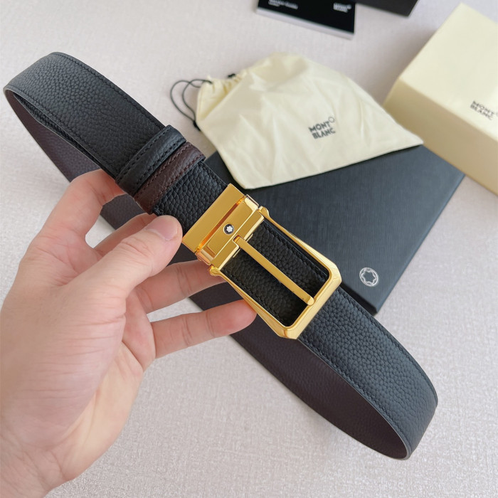 Montblanc Mens Leather Belts Luxury Brand Design Fashion Type with Original Box