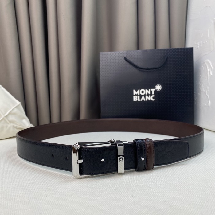 Montblanc Mens Leather Belts Luxury Brand Design Fashion Type with Original Box