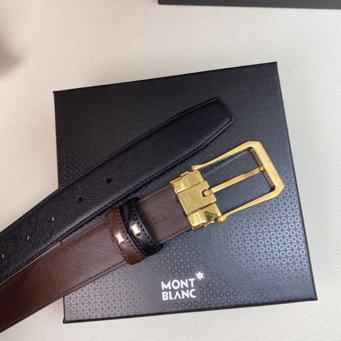 Montblanc Mens Leather Belts Luxury Brand Design Fashion Type with Original Box