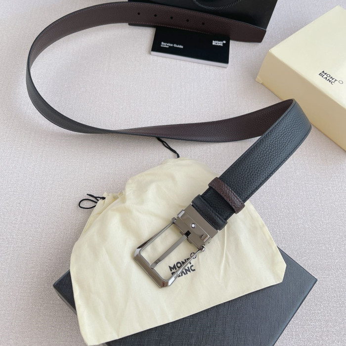 Montblanc Mens Leather Belts Luxury Brand Design Fashion Type with Original Box
