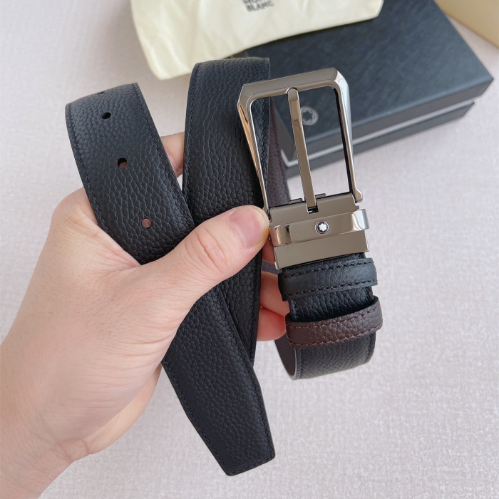 Montblanc Mens Leather Belts Luxury Brand Design Fashion Type with Original Box