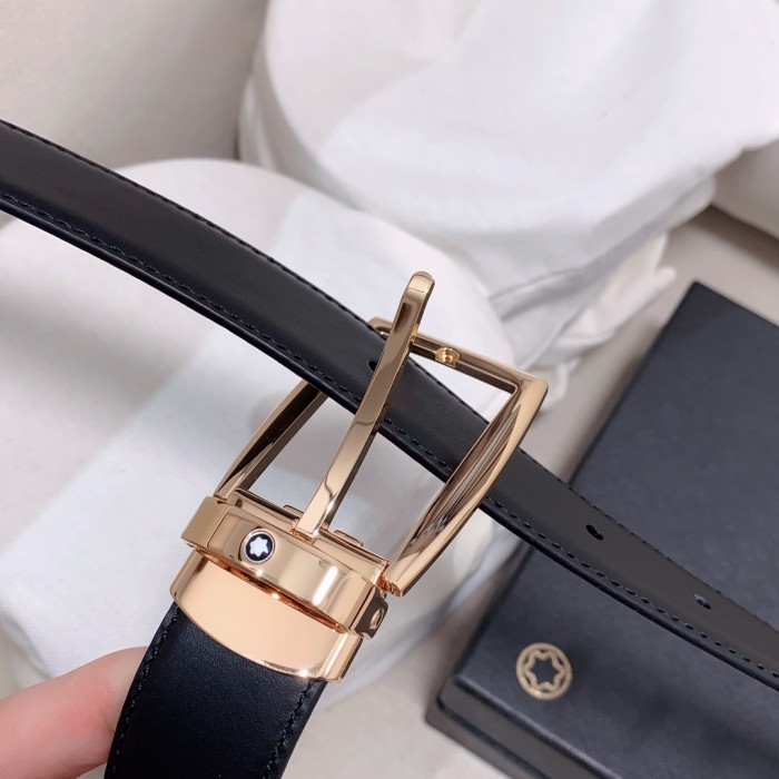 Montblanc Mens Leather Belts Luxury Brand Design Fashion Type with Original Box