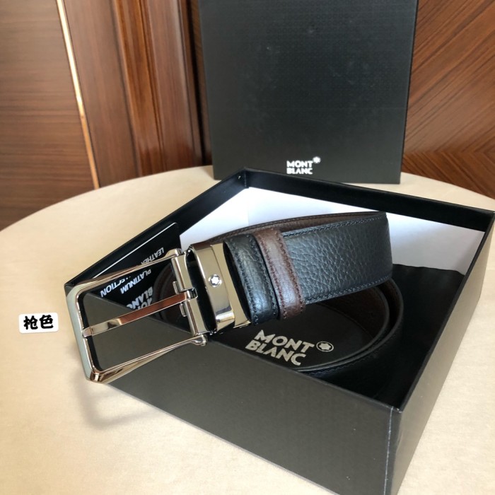 Montblanc Mens Leather Belts Luxury Brand Design Fashion Type with Original Box