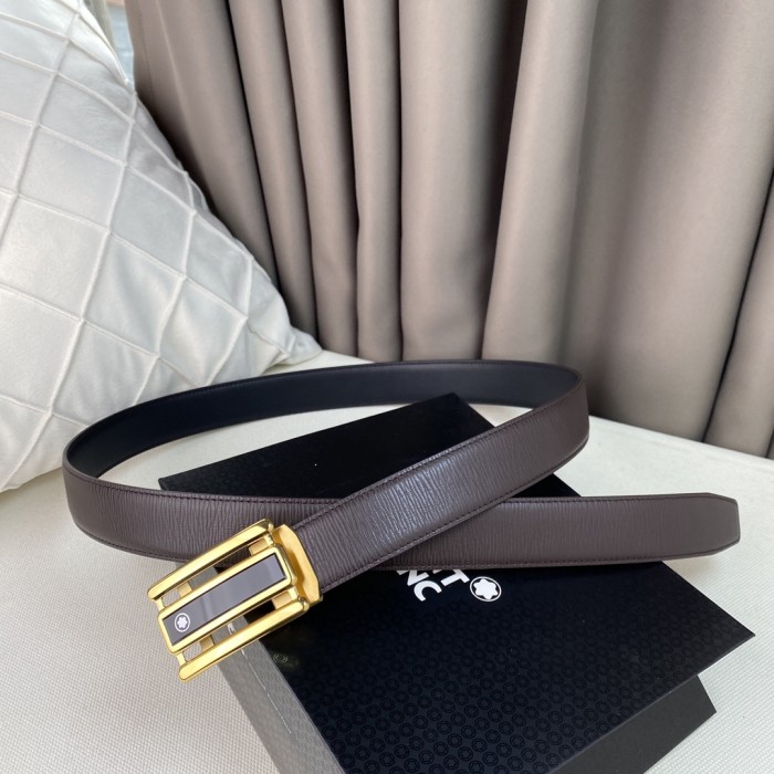 Montblanc Mens Leather Belts Luxury Brand Design Fashion Type with Original Box