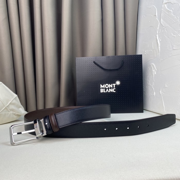 Montblanc Mens Leather Belts Luxury Brand Design Fashion Type with Original Box
