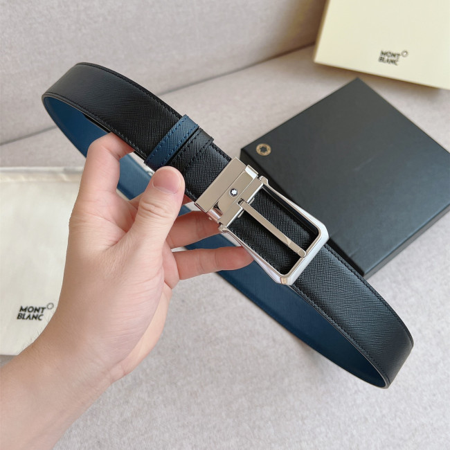 Montblanc Mens Leather Belts Luxury Brand Design Fashion Type with Original Box