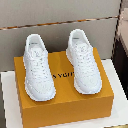 Louis Vuitton Men Shoes Sports RUN AWAY SNEAKER Running Design Luxury Brand with Original Box 1A9ZK8 White Monogram-embossed grained calf leather and Epi calf leather
