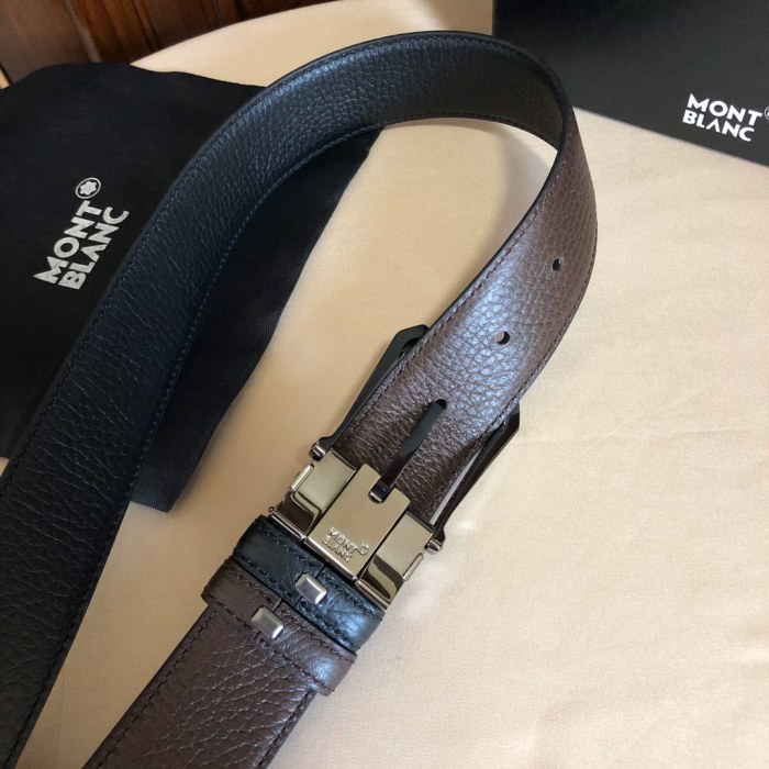 Montblanc Mens Leather Belts Luxury Brand Design Fashion Type with Original Box