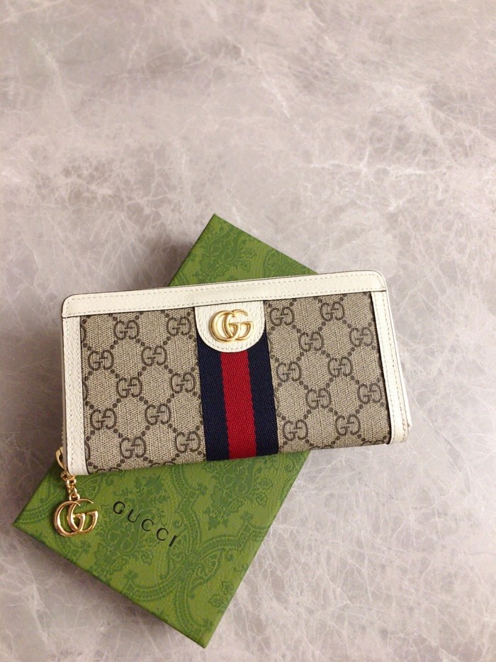 Gucci Womens Mens Bags Wallets Luxury Brand  Gucci GG Supreme Ophidia Continental Wallet with Original Box 523153 96IWG 9794