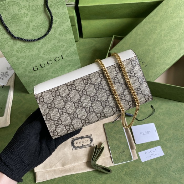 Gucci Womens Mens Bags Wallets Luxury Brand Gucci Padlock card case wallet in leather and GG Supreme with Original Box 658226 KLQIG 9763