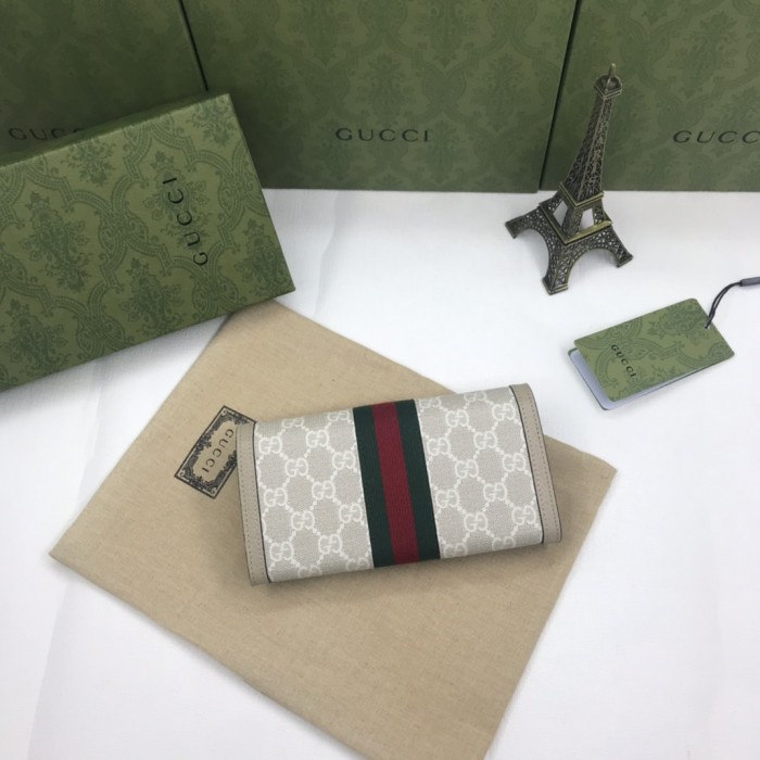 Gucci Womens Mens Bags Wallets Luxury Brand  Gucci GG Supreme Ophidia Continental Wallet with Original Box 523153 96IWG 9794