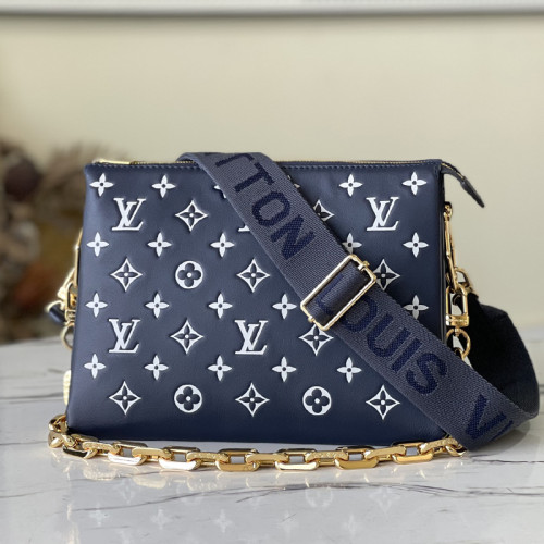 Louis Vuitton Womens Bags Messenger Shoulder Bags Luxury Brand Coussin PM Bag with Original Box M57790 Dark Blue