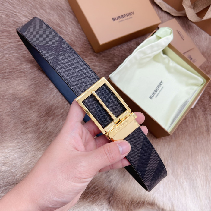 Burberry Mens Belt Luxury Brand Design Fashion Type with Original Box Reversible London Check and Leather Belt