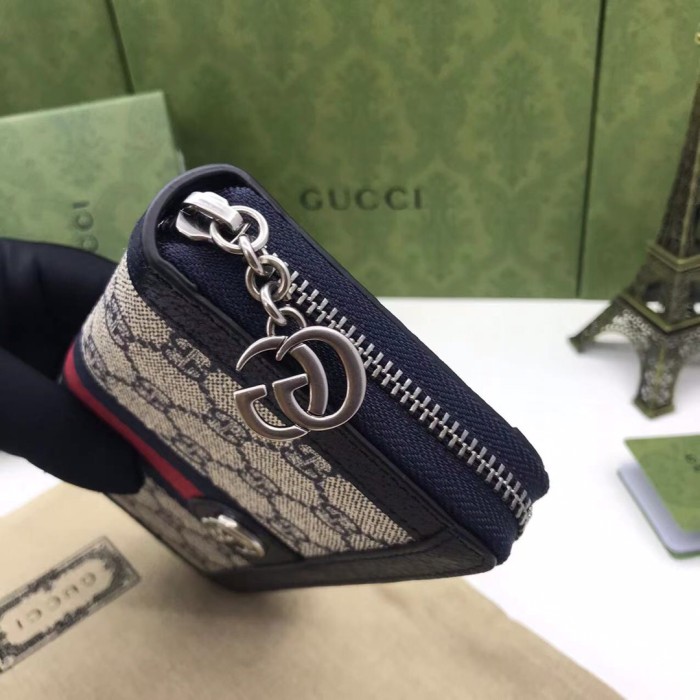 Gucci Womens Mens Bags Wallets Luxury Brand  Gucci GG Supreme Ophidia GG zip around wallet with Original Box 523154 96IWG 8745