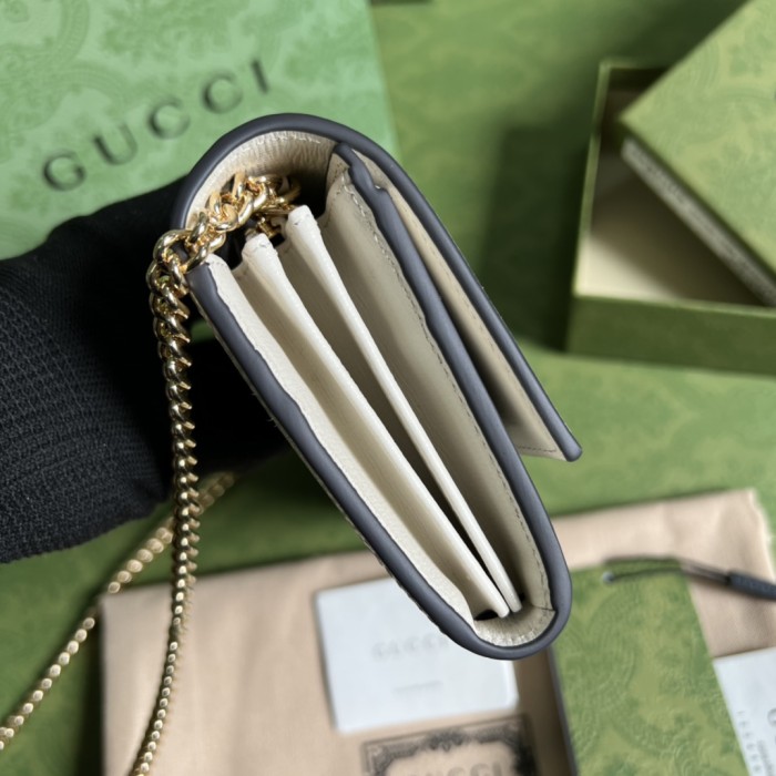 Gucci Womens Mens Bags Wallets Luxury Brand Gucci Jackie 1961 chain wallet with Original Box 652681 HUHHG 9794