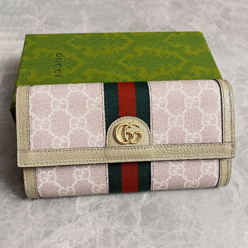 Gucci Womens Mens Bags Wallets Luxury Brand  Gucci GG Supreme Ophidia Continental Wallet with Original Box 523153 96IWG 9794