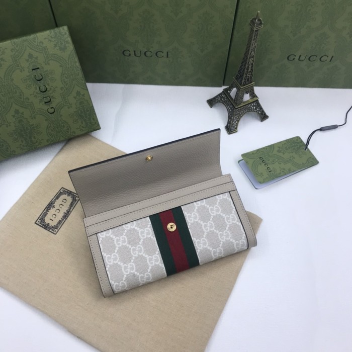 Gucci Womens Mens Bags Wallets Luxury Brand  Gucci GG Supreme Ophidia Continental Wallet with Original Box 523153 96IWG 9794