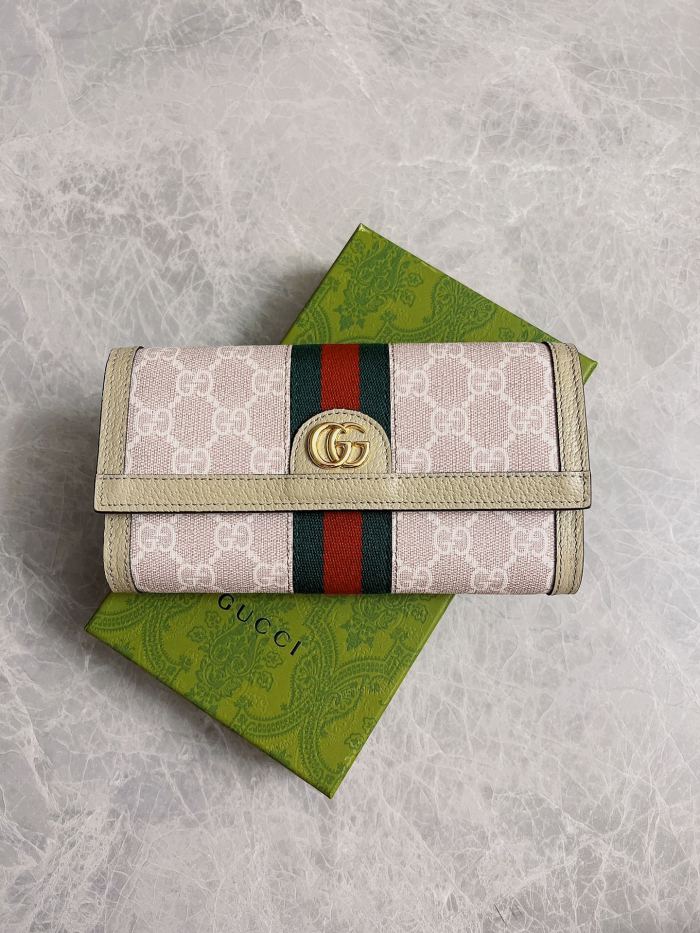 Gucci Womens Mens Bags Wallets Luxury Brand  Gucci GG Supreme Ophidia Continental Wallet with Original Box 523153 96IWG 9794